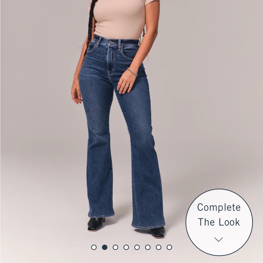 NWT Abercrombie & Fitch Curve Love High Rise Flare Jeans
